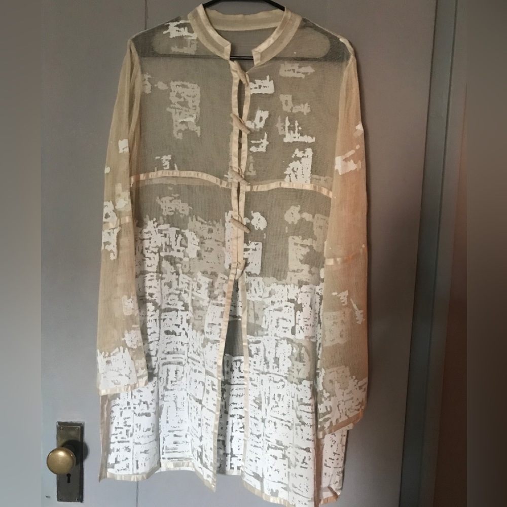 Ritsuko Shirahama S 3. L Lace  sheer duster Japan